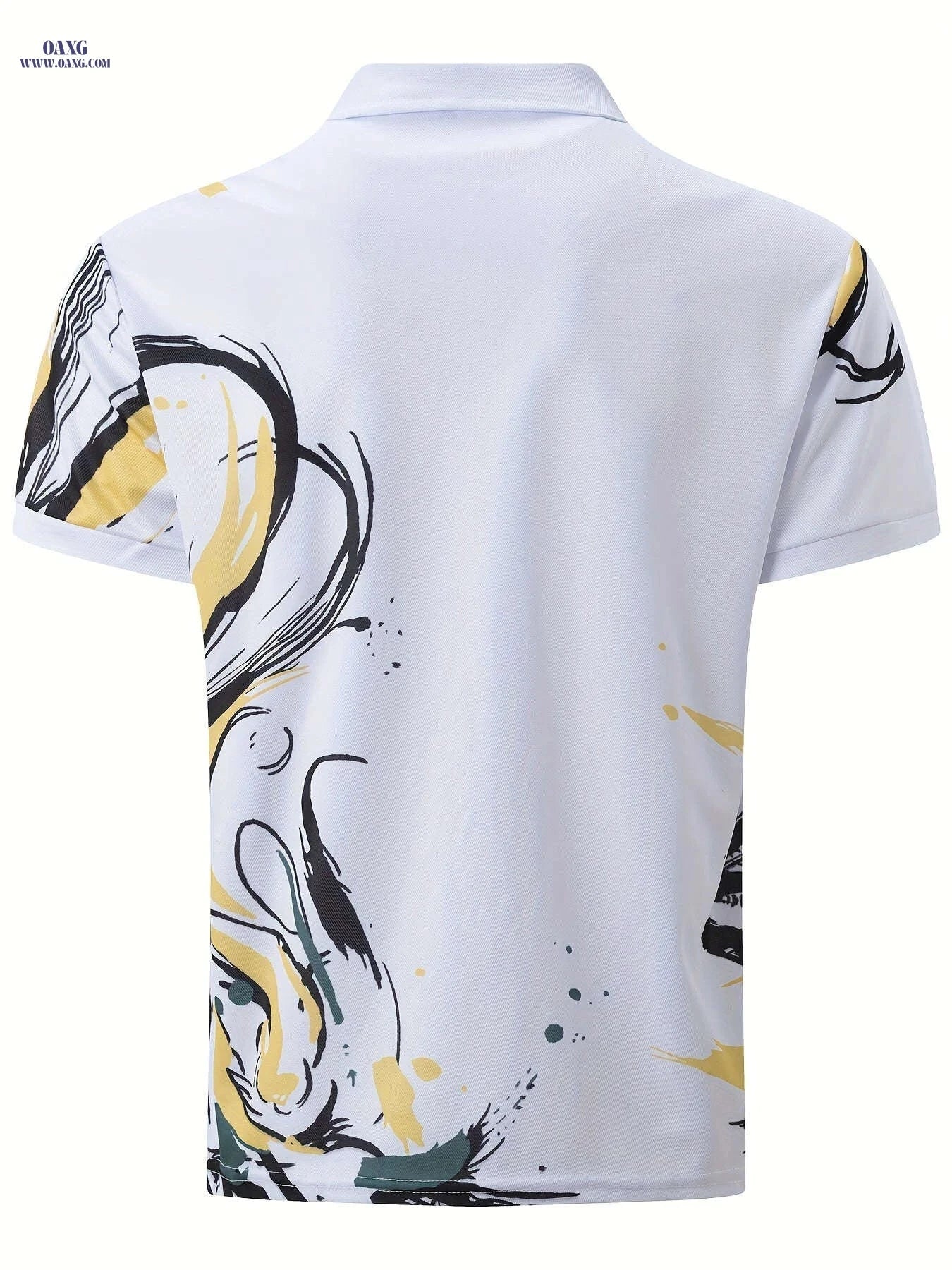 Men's Summer Short-Sleeved Printed Graphic Shirt - Polyester Top   OAXG 