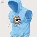 Men's Summer Sleeveless Hoodie - Breathable Knit, Kangaroo Pocket   OAXG Light Blue / S