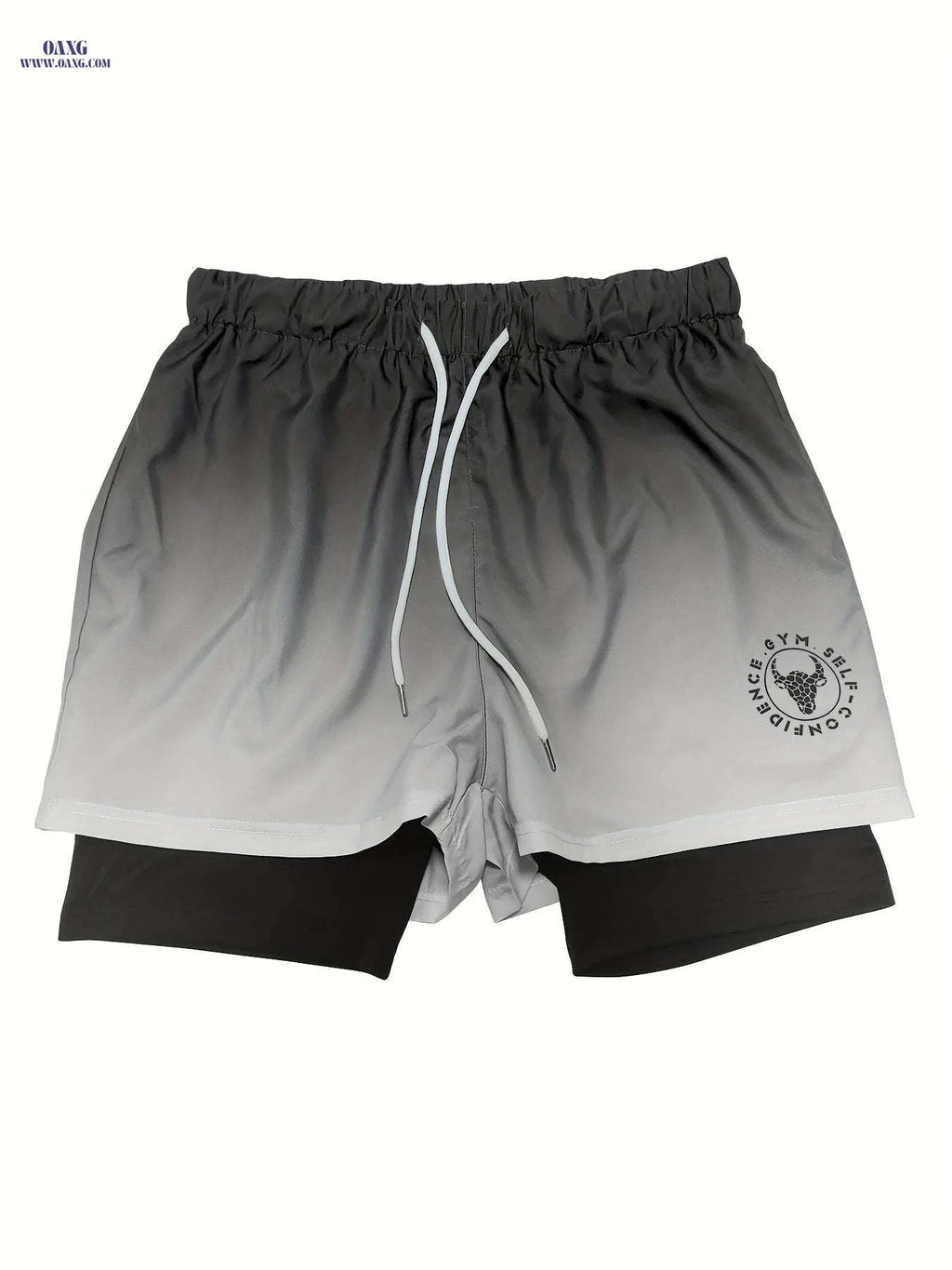 Men's Summer Sports Shorts - Ombre Design, Medium Stretch Fit   OAXG 