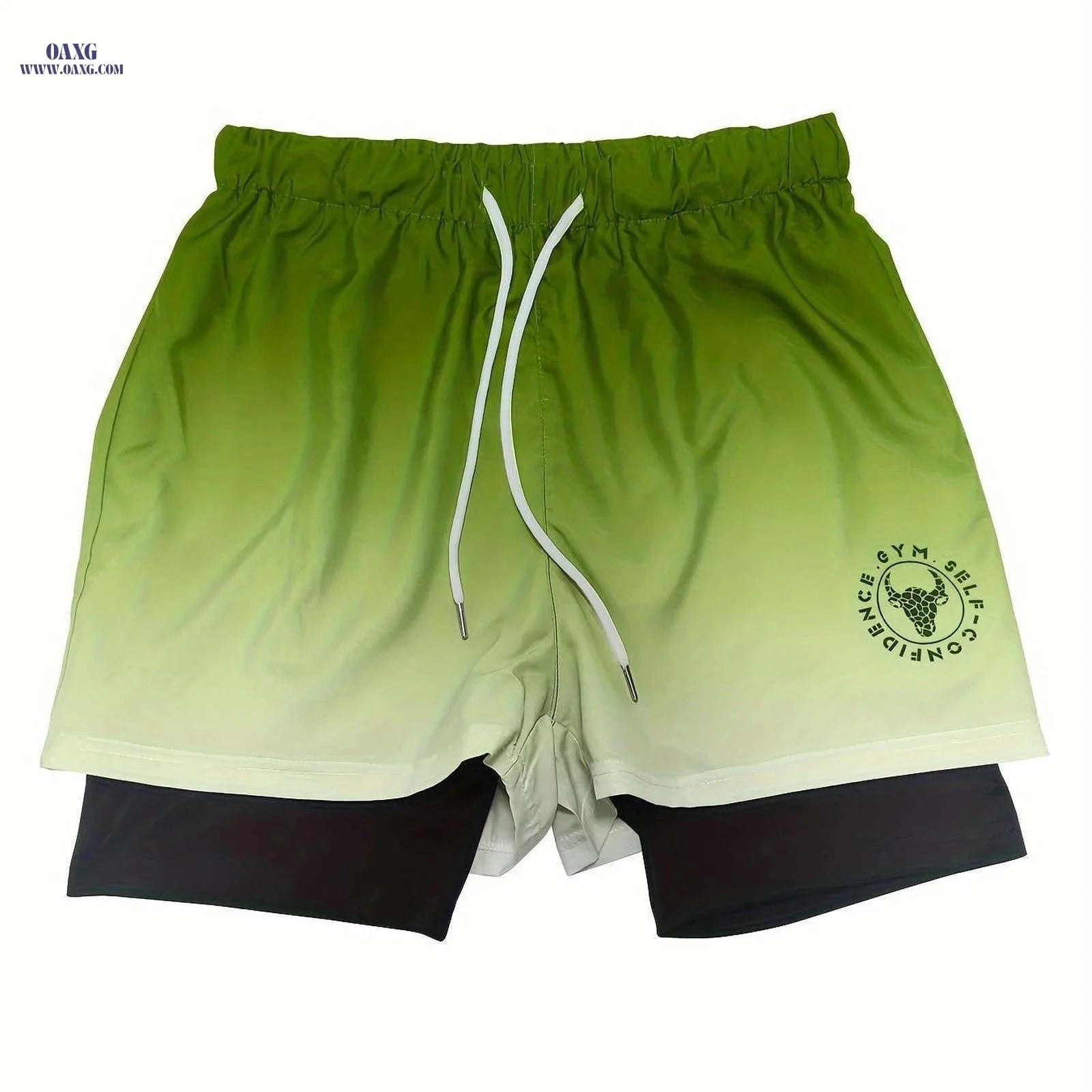Men's Summer Sports Shorts - Ombre Design, Medium Stretch Fit   OAXG 