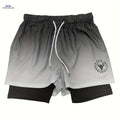 Men's Summer Sports Shorts - Ombre Design, Medium Stretch Fit   OAXG 