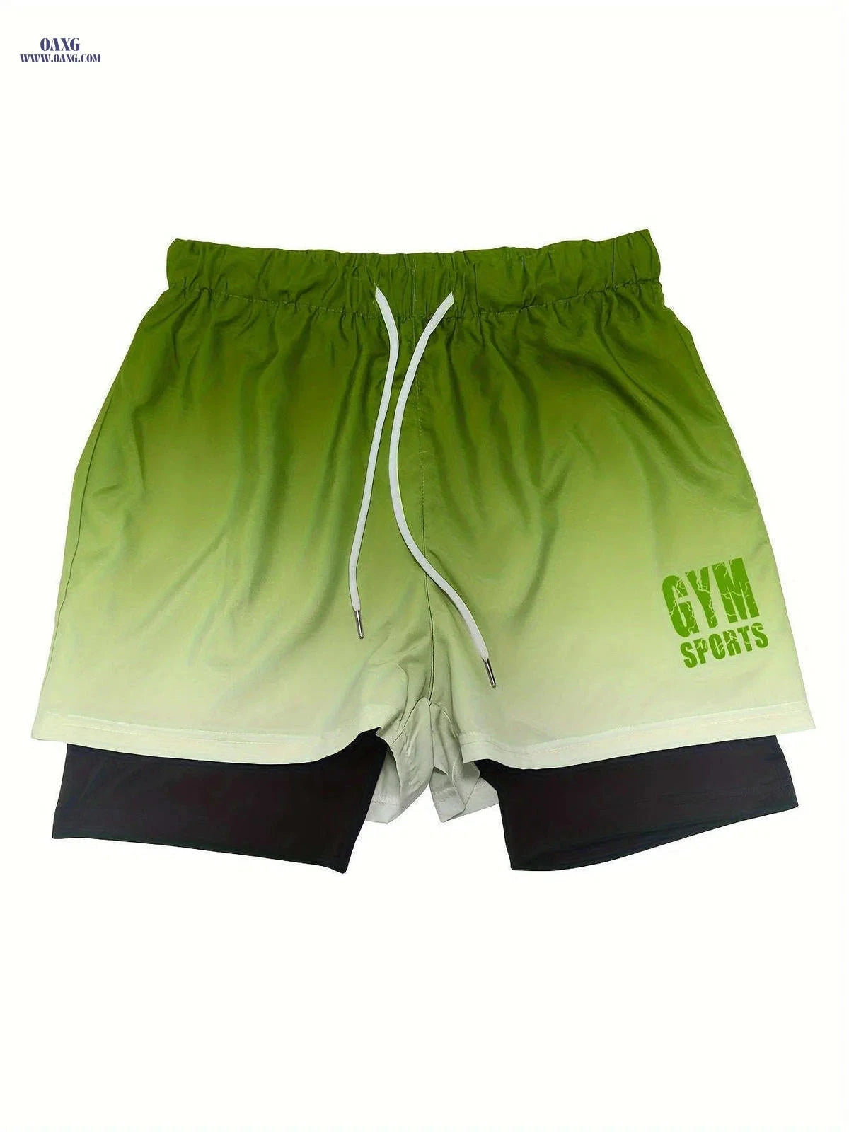 Men's Summer Sports Shorts - Ombre Design, Medium Stretch Fit   OAXG Charcoal / FR S