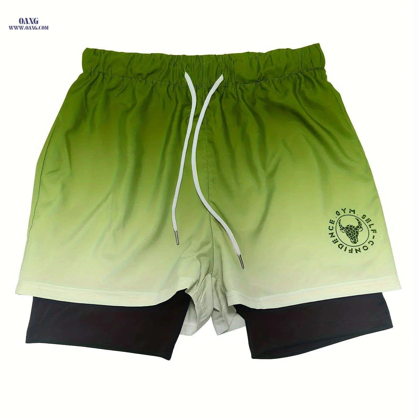 Men's Summer Sports Shorts - Ombre Design, Medium Stretch Fit   OAXG 