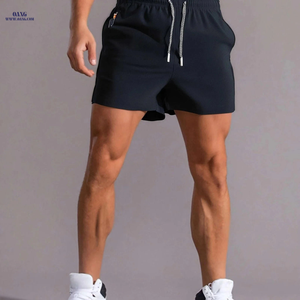 Men’s Summer Sports Shorts - Zippered Pockets for Outdoor Leisure   OAXG 