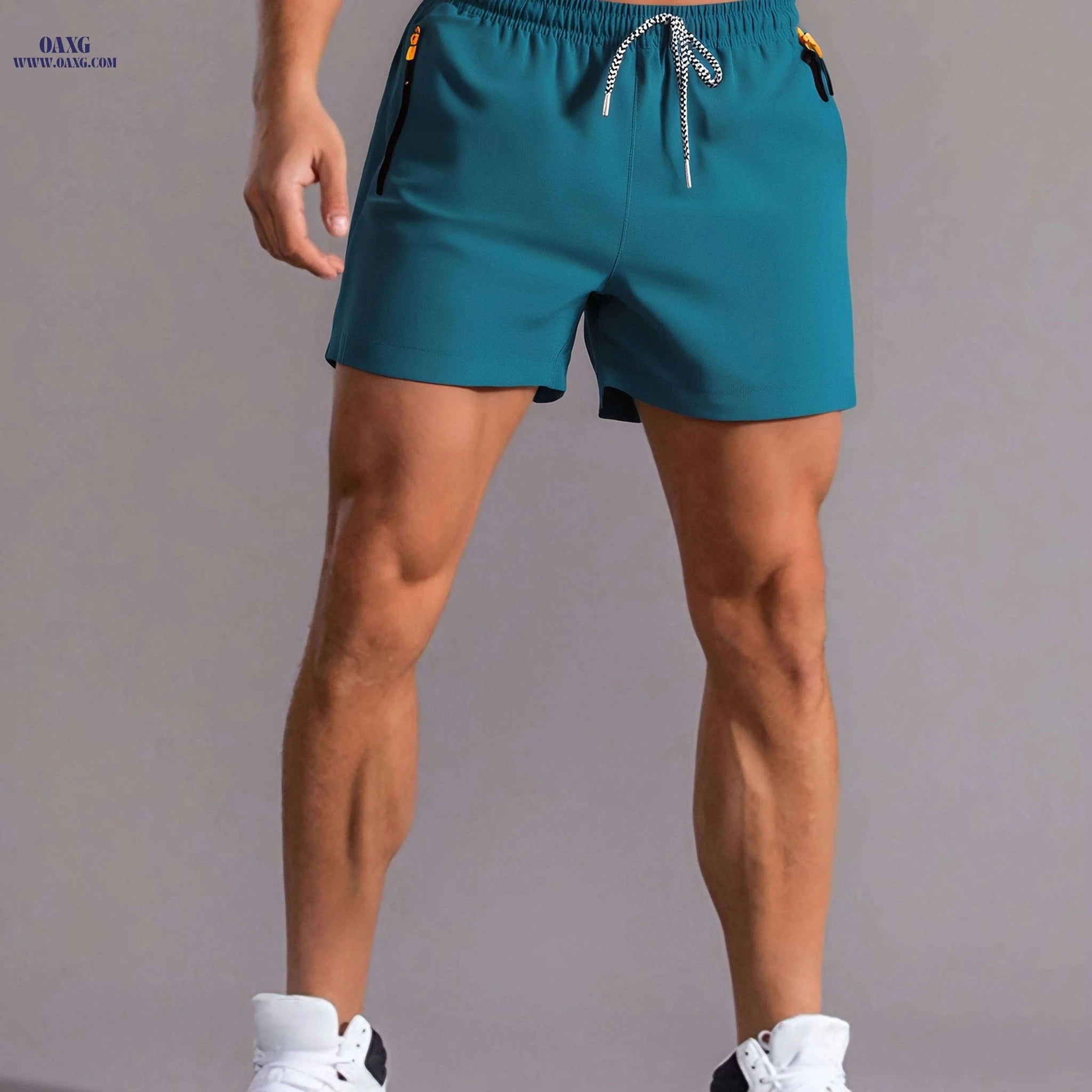 Men’s Summer Sports Shorts - Zippered Pockets for Outdoor Leisure   OAXG 