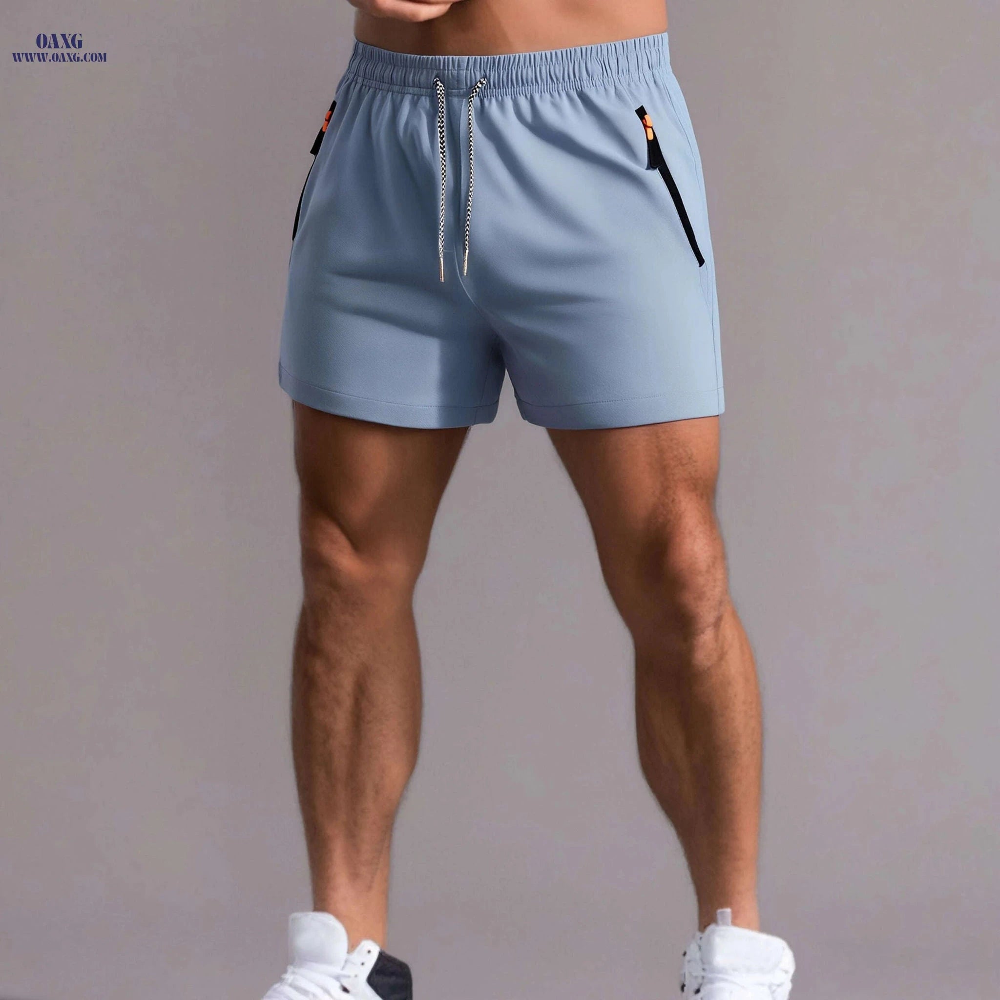 Men’s Summer Sports Shorts - Zippered Pockets for Outdoor Leisure   OAXG 