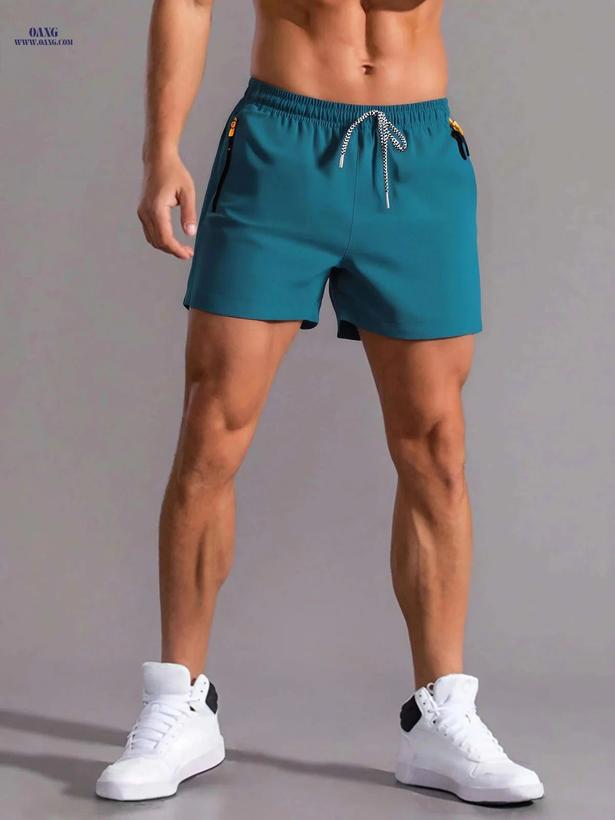 Men’s Summer Sports Shorts - Zippered Pockets for Outdoor Leisure   OAXG 