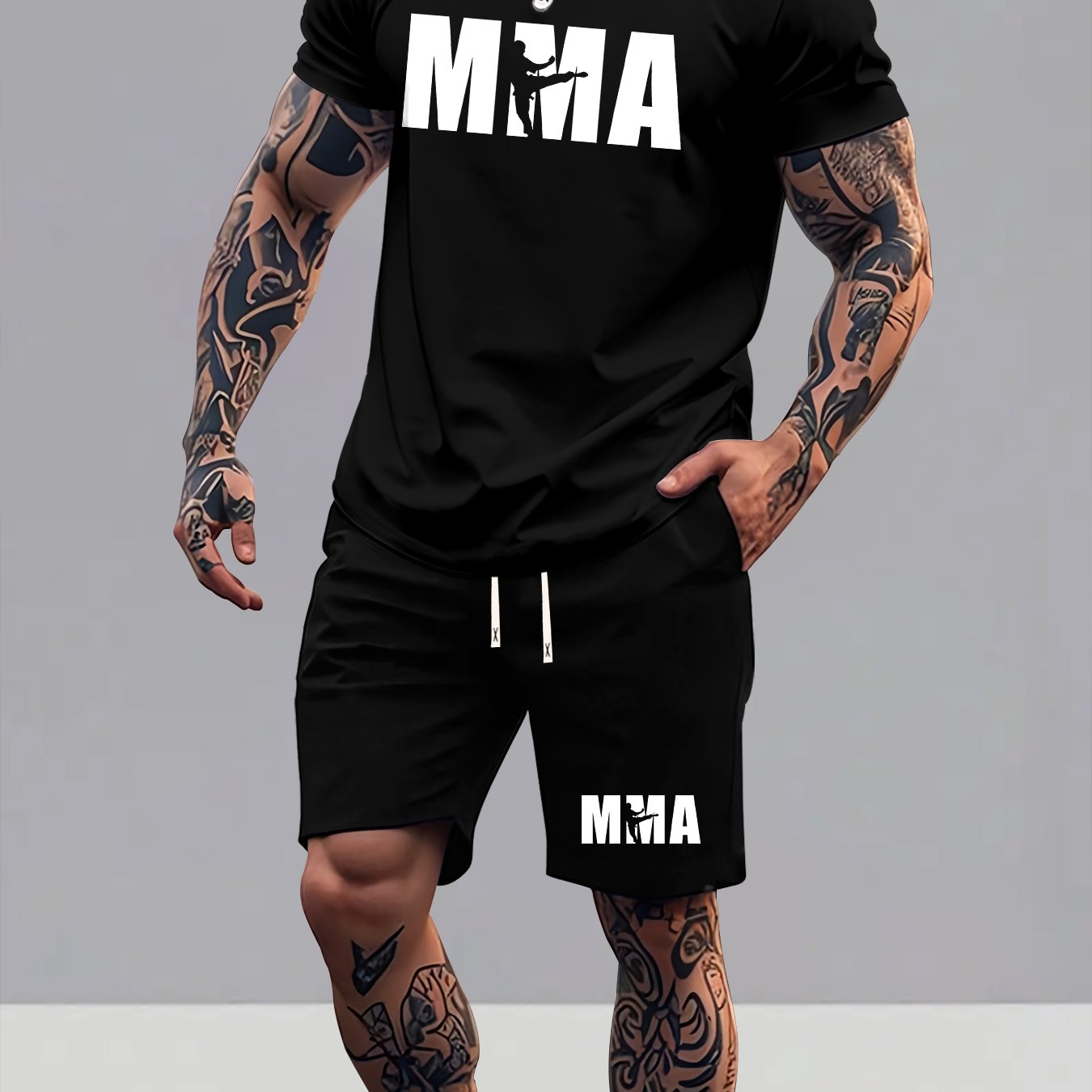 Men's Summer T-Shirt and Shorts Set - Trendy Graphic Sportswear   OAXG 