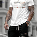 Men's Summer T-Shirt Set - Casual Milan Print Sportswear Outfit   OAXG 
