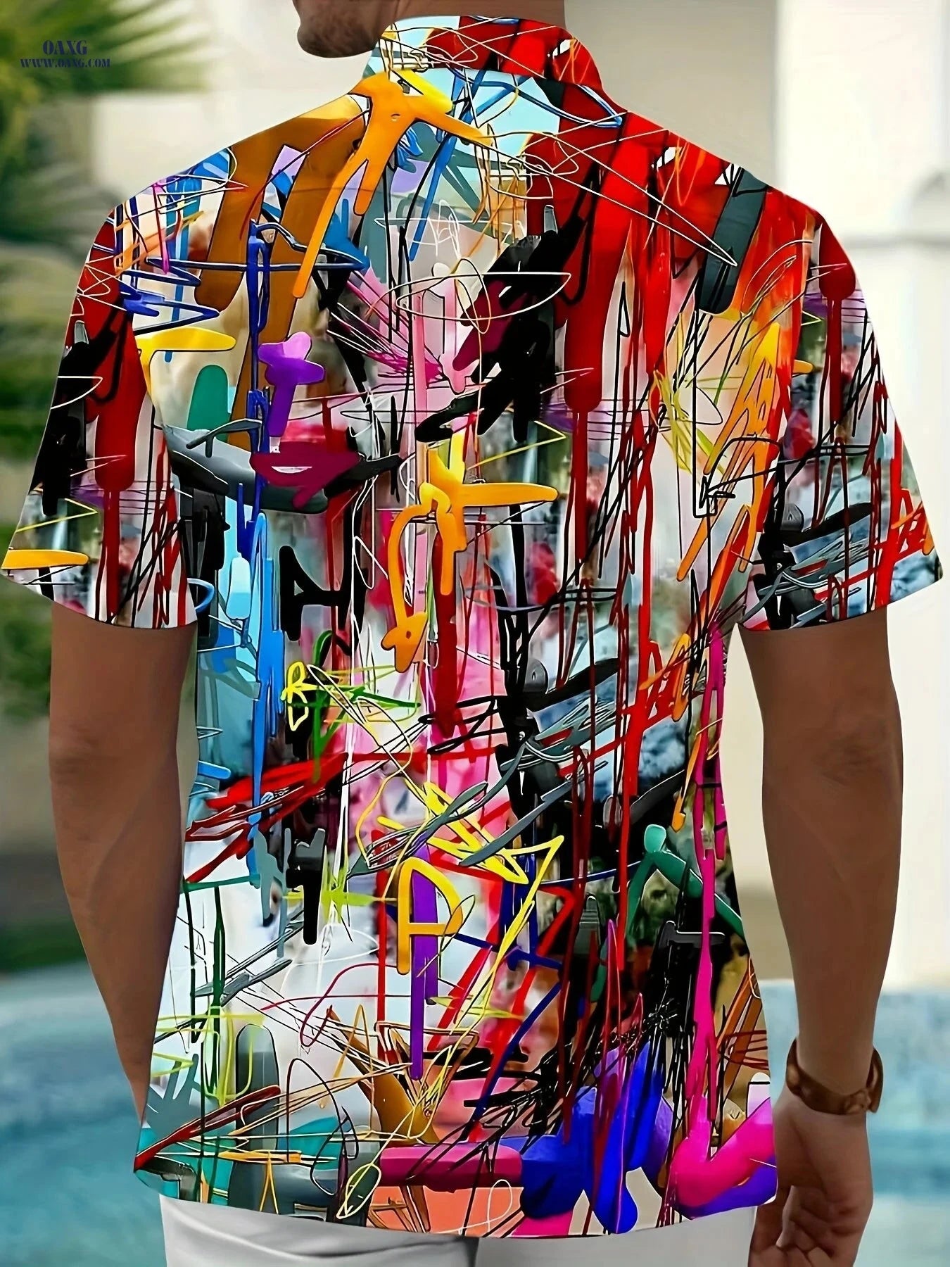 Men's Summer Tie-Dye Short Sleeve Shirt - Stylish and Comfortable   OAXG 