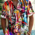 Men's Summer Tie-Dye Short Sleeve Shirt - Stylish and Comfortable   OAXG Mixed colors / FR M