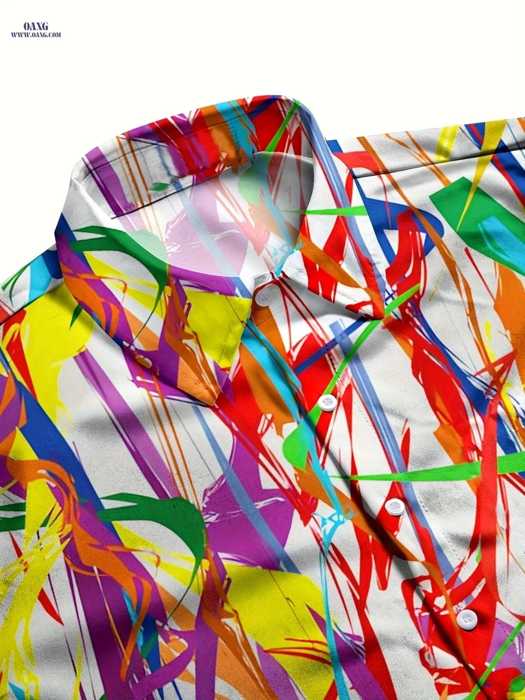 Men's Summer Tie-Dye Short Sleeve Shirt - Stylish and Comfortable   OAXG Mixed colors / FR M