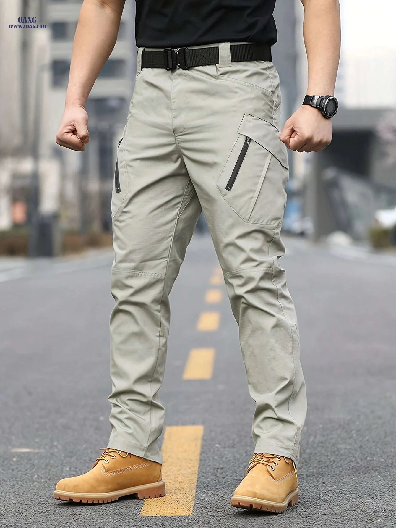 Men's Tactical Cargo Pants - Casual Multi-Pocket Outdoor Trousers   OAXG 