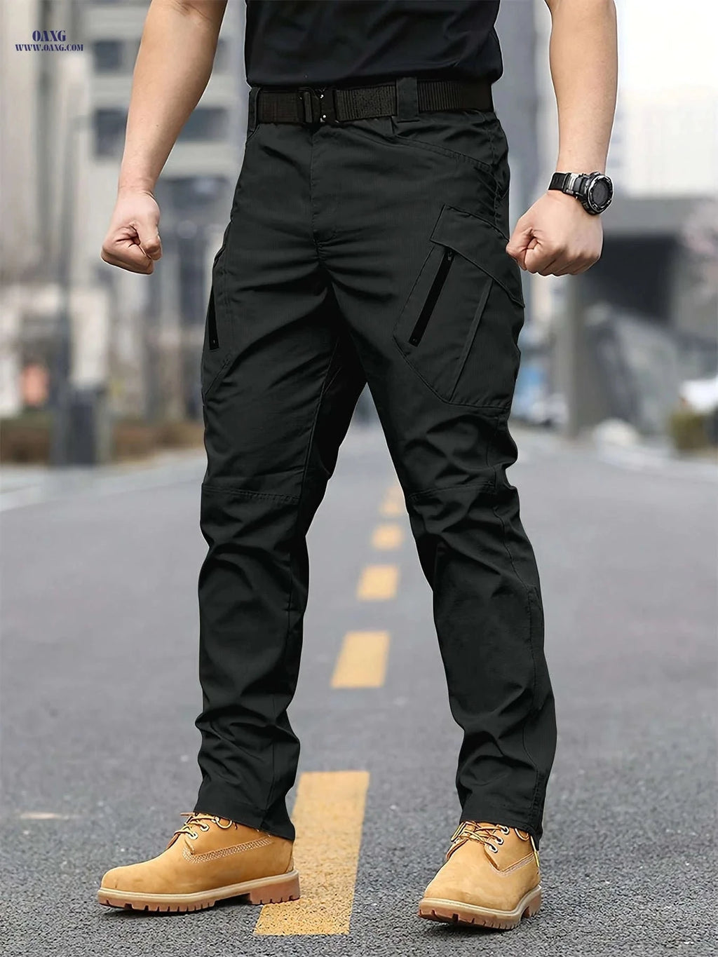 Men's Tactical Cargo Pants - Casual Multi-Pocket Outdoor Trousers   OAXG Light Khaki / FR S