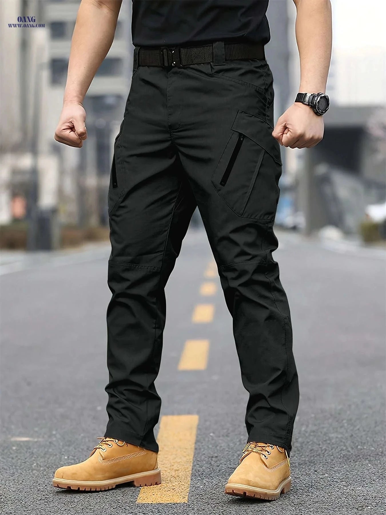 Men's Tactical Cargo Pants - Casual Multi-Pocket Outdoor Trousers   OAXG Light Khaki / FR S