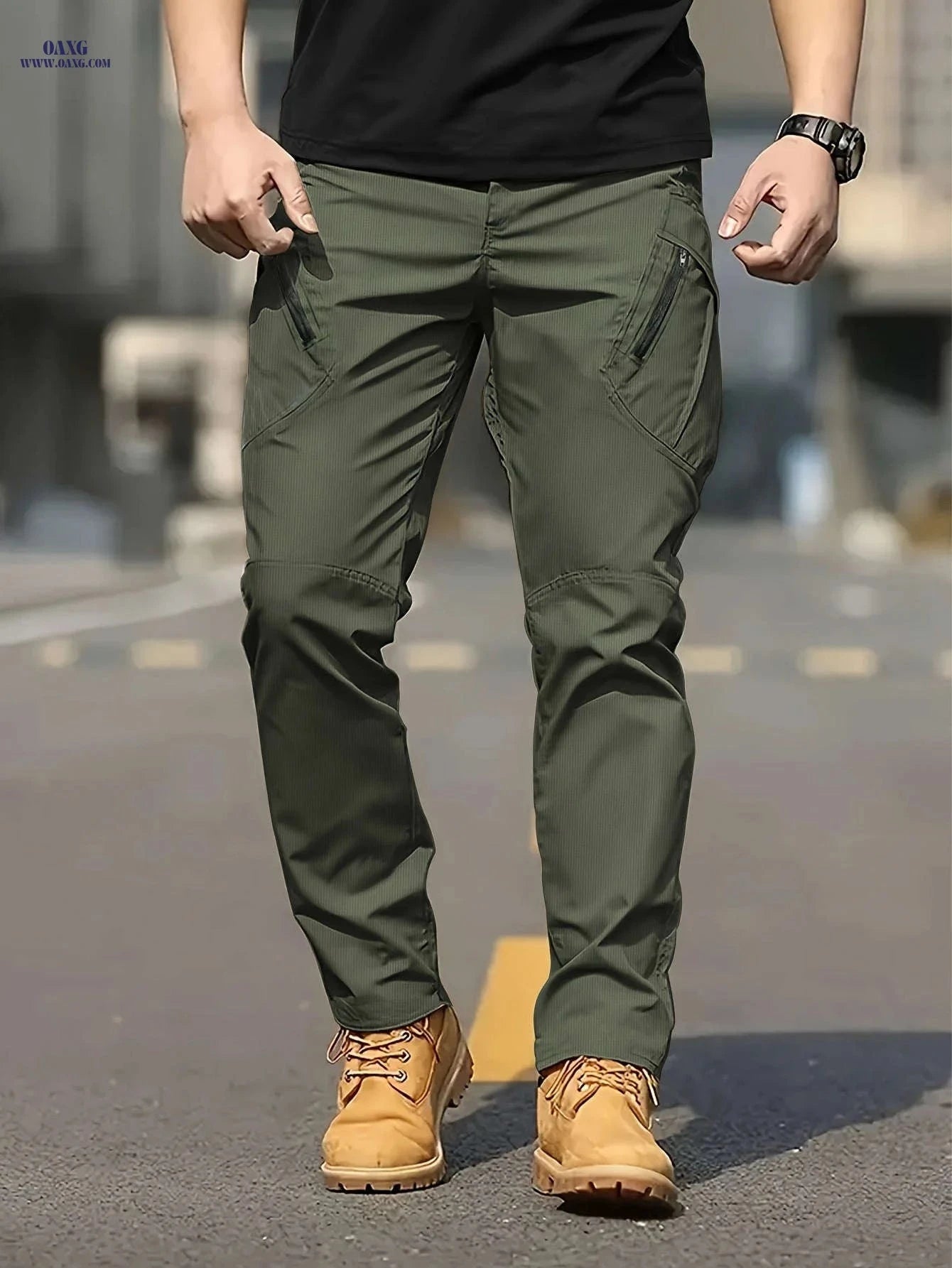 Men's Tactical Cargo Pants - Casual Multi-Pocket Outdoor Trousers   OAXG Light Khaki / FR S