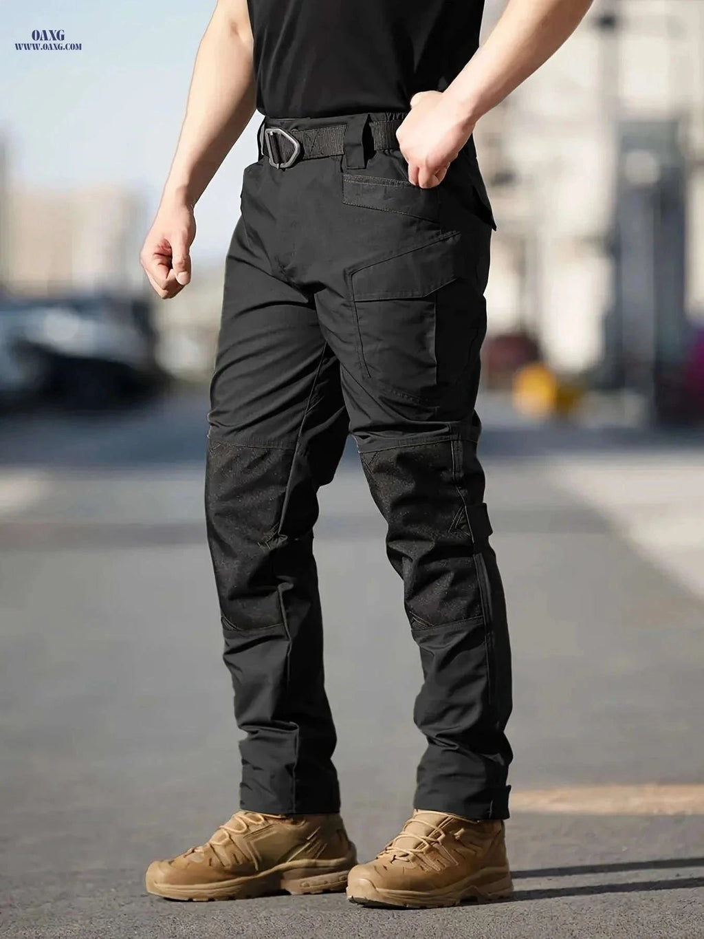 Men's Tactical Cargo Pants - Multi-Functional Pockets, Durable Fabric   OAXG Black / FR S