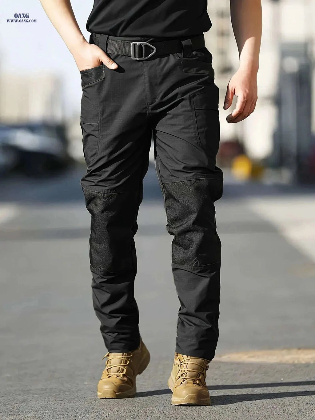 Men's Tactical Cargo Pants - Multi-Functional Pockets, Durable Fabric   OAXG Black / FR S