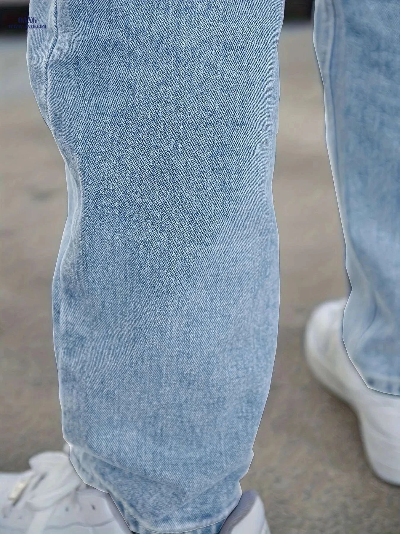 Men’s Tapered Jeans - High Stretch Cotton Blend for All-Season Wear   OAXG Sky Blue / S