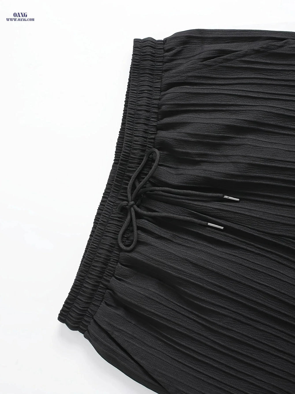 Men's Textured Wave Stripe Casual Collared Shirt & Pants Suit   OAXG Black+Apricot / FR S