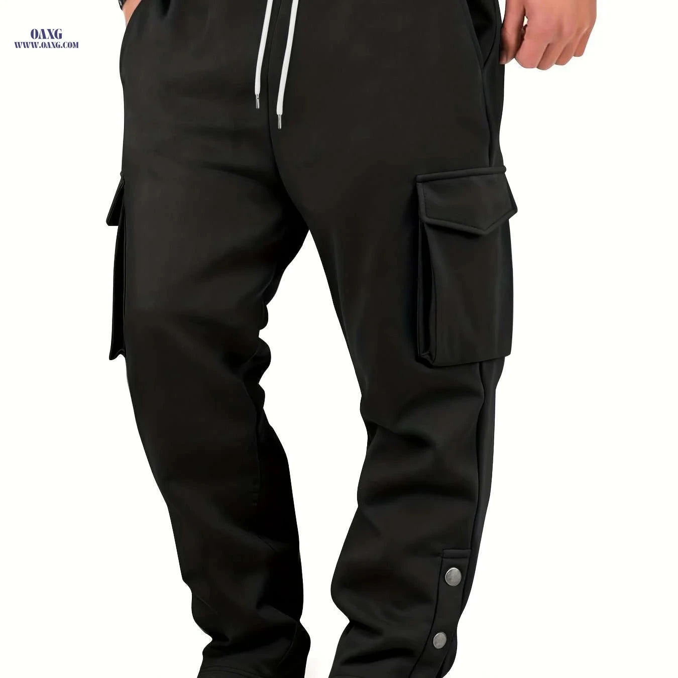 Men's Thermal Cargo Pants - Heavy-Duty, Loose Fit for Winter Workouts   OAXG 