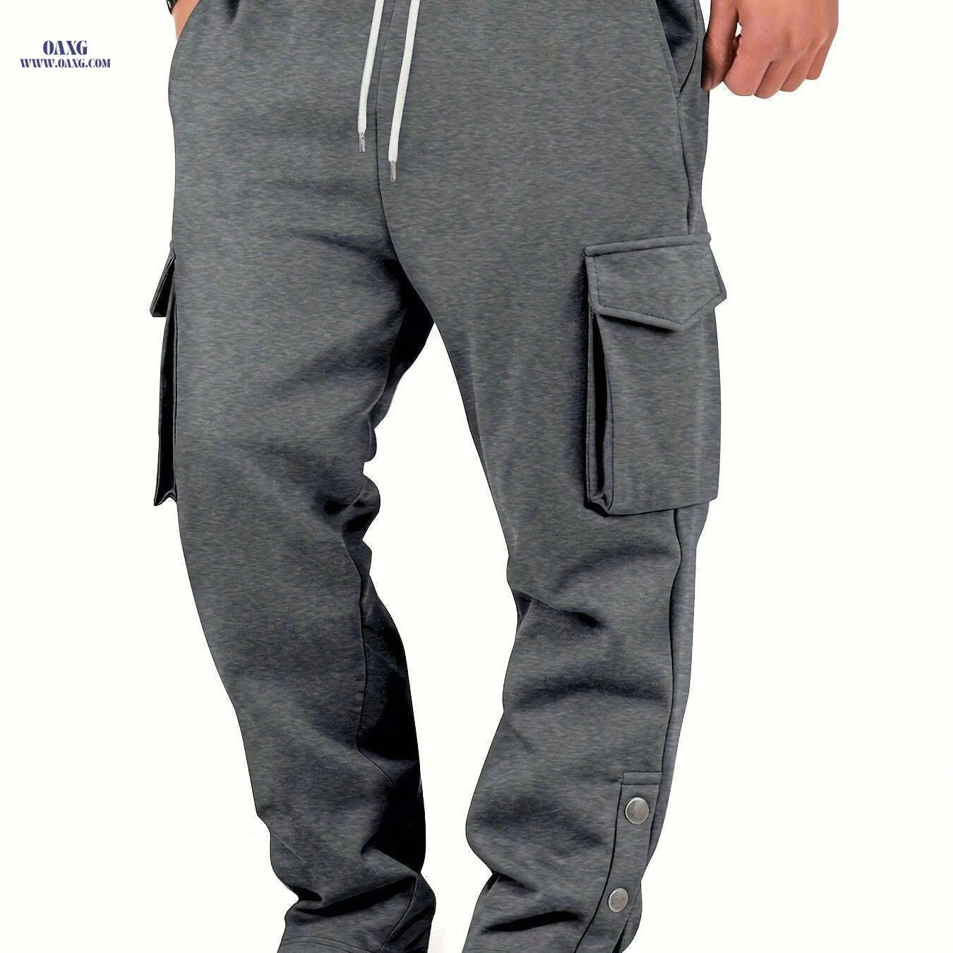 Men's Thermal Cargo Pants - Heavy-Duty, Loose Fit for Winter Workouts   OAXG 