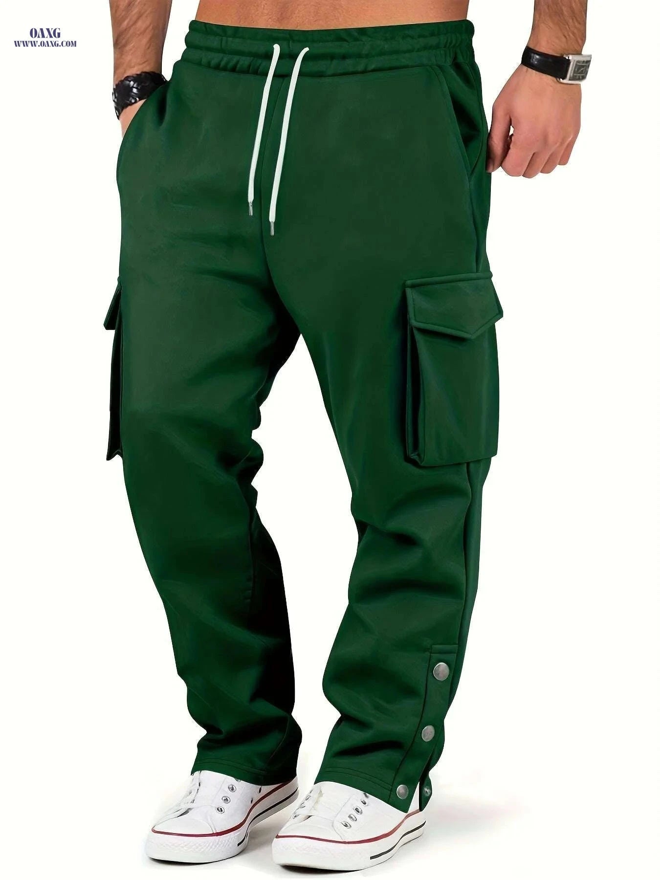 Men's Thermal Cargo Pants - Heavy-Duty, Loose Fit for Winter Workouts   OAXG Black / S
