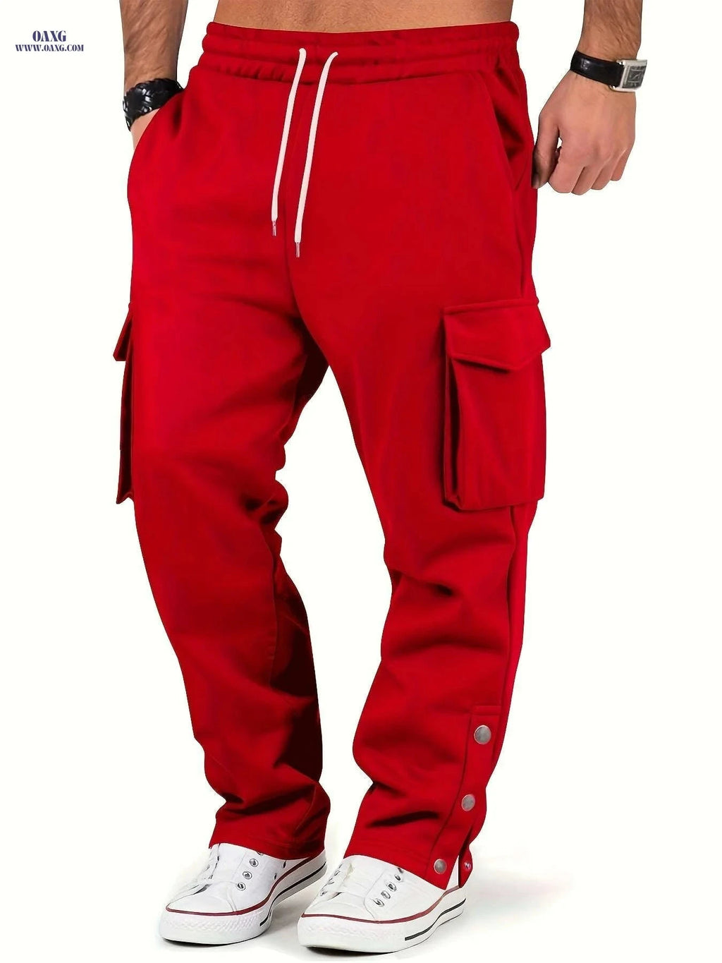 Men's Thermal Cargo Pants - Heavy-Duty, Loose Fit for Winter Workouts   OAXG Black / S