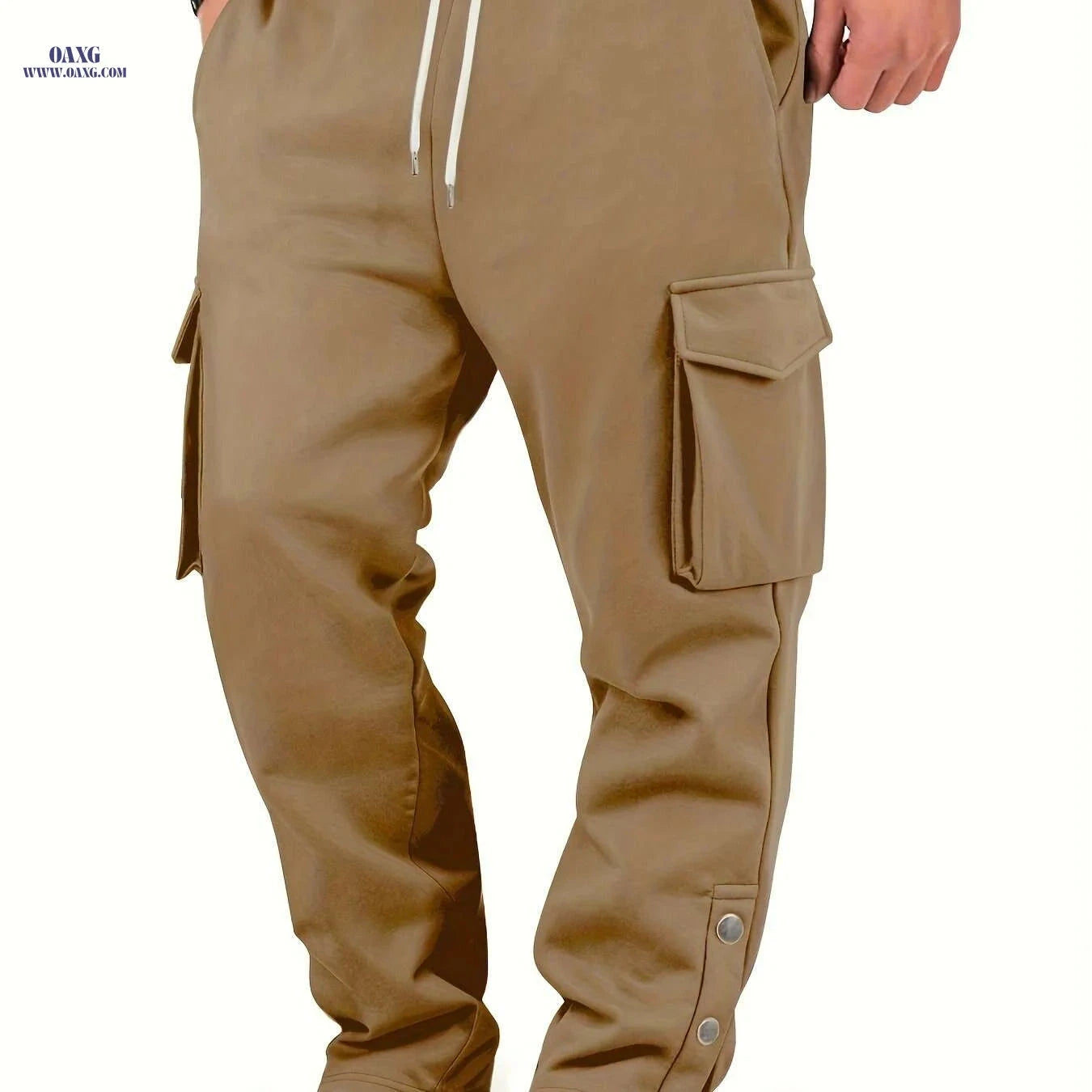 Men's Thermal Cargo Pants - Heavy-Duty, Loose Fit for Winter Workouts   OAXG 