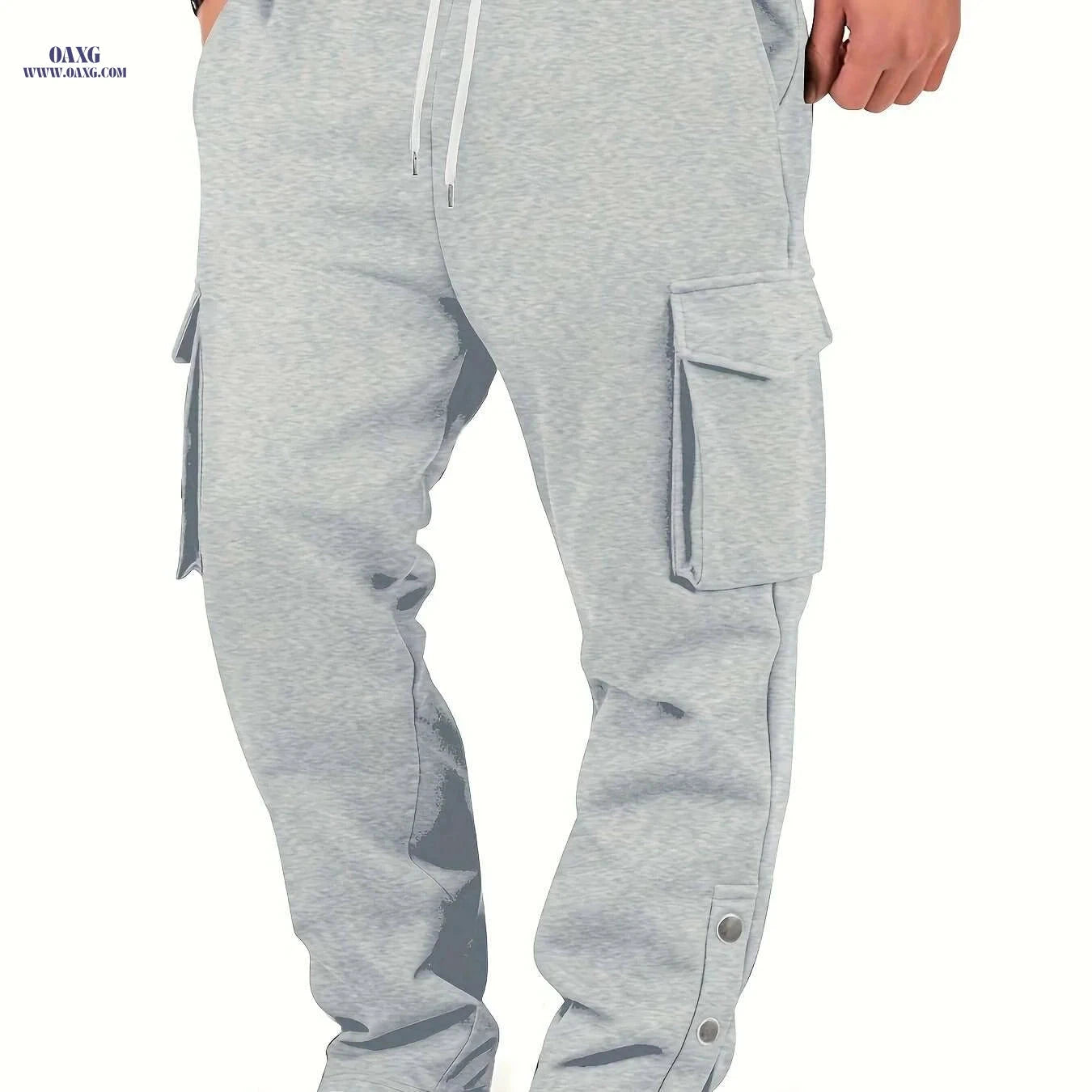 Men's Thermal Cargo Pants - Heavy-Duty, Loose Fit for Winter Workouts   OAXG 