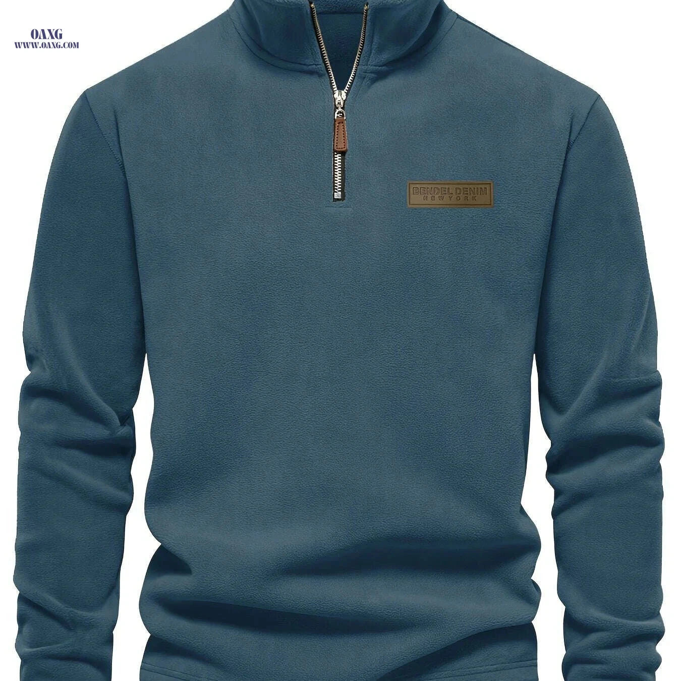 Men's Thermal Half-Zip Sweater Jacket - Warm & Machine Washable   OAXG 