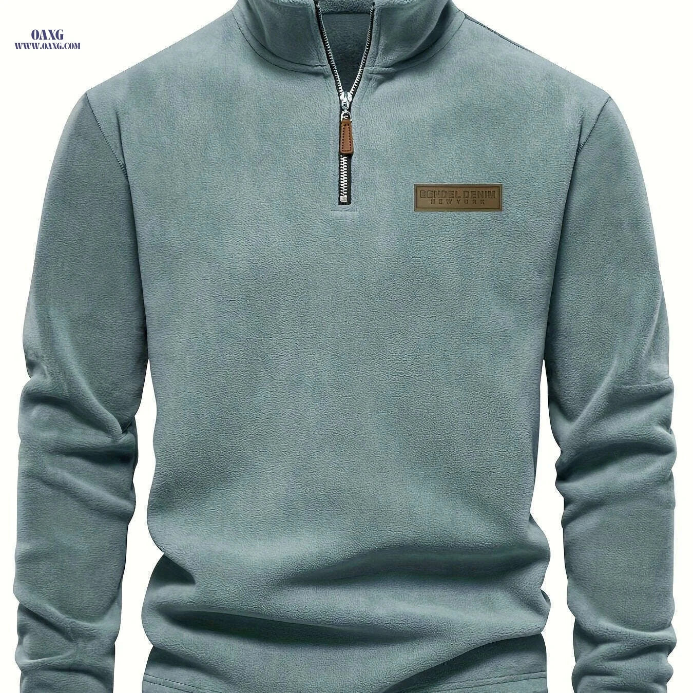 Men's Thermal Half-Zip Sweater Jacket - Warm & Machine Washable   OAXG 