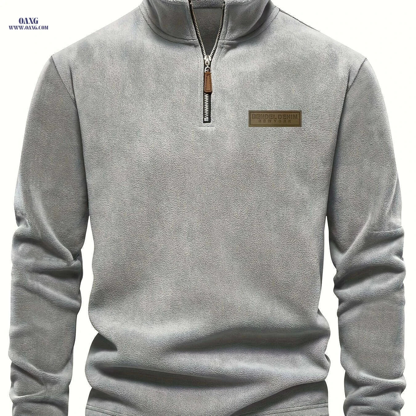 Men's Thermal Half-Zip Sweater Jacket - Warm & Machine Washable   OAXG 