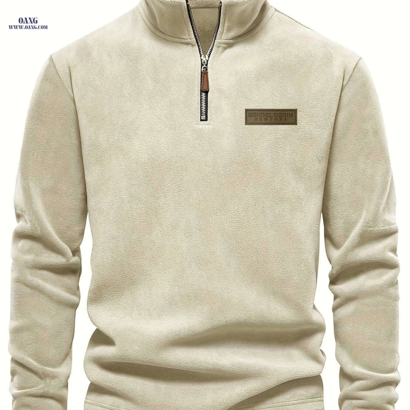 Men's Thermal Half-Zip Sweater Jacket - Warm & Machine Washable   OAXG Apricot / S