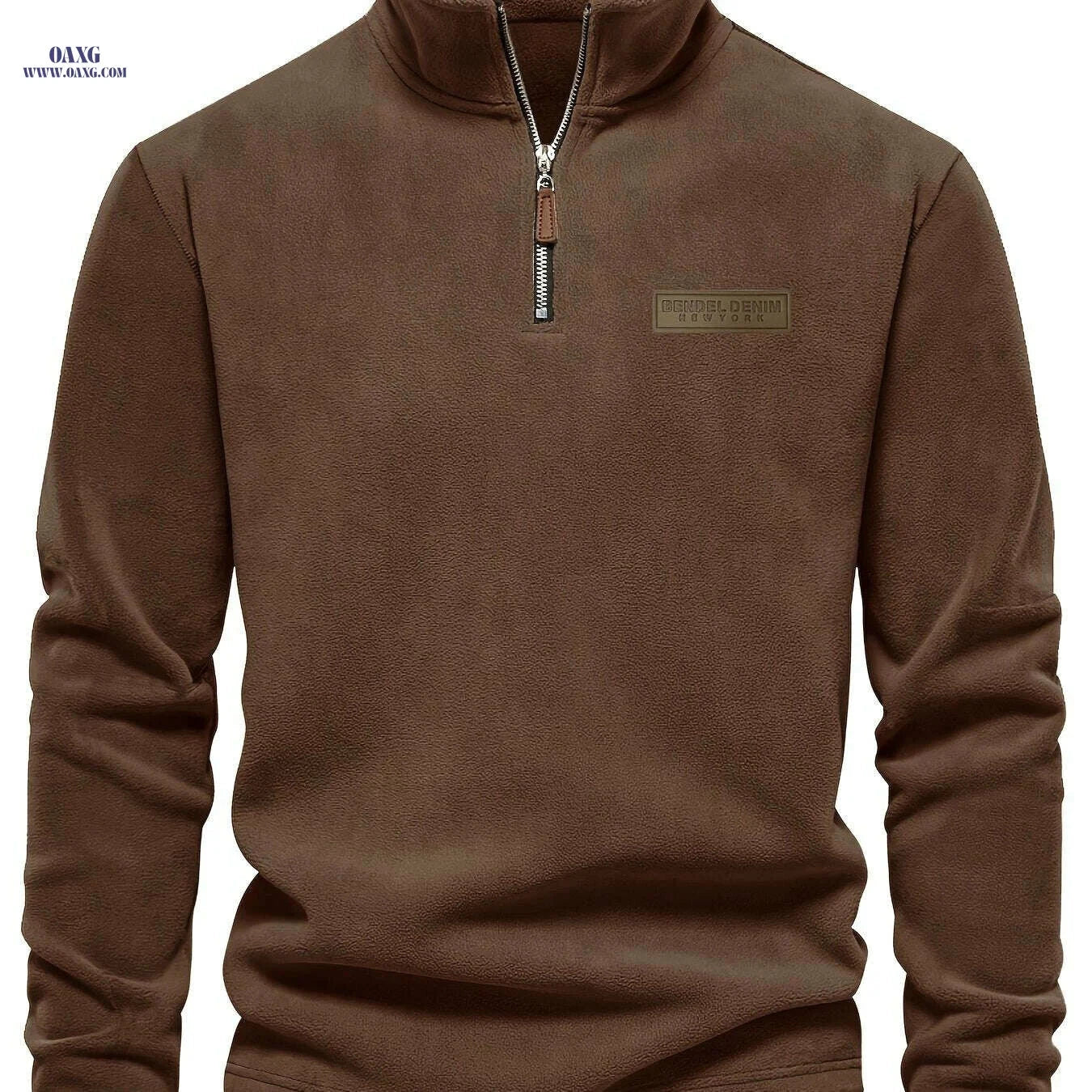 Men's Thermal Half-Zip Sweater Jacket - Warm & Machine Washable   OAXG Apricot / S