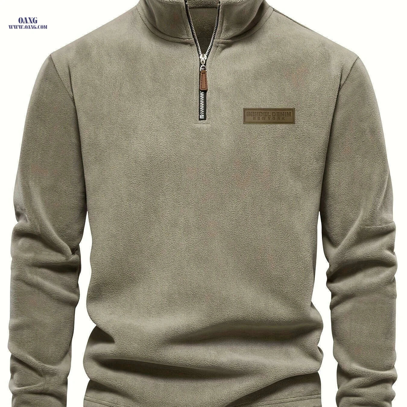 Men's Thermal Half-Zip Sweater Jacket - Warm & Machine Washable   OAXG Apricot / S