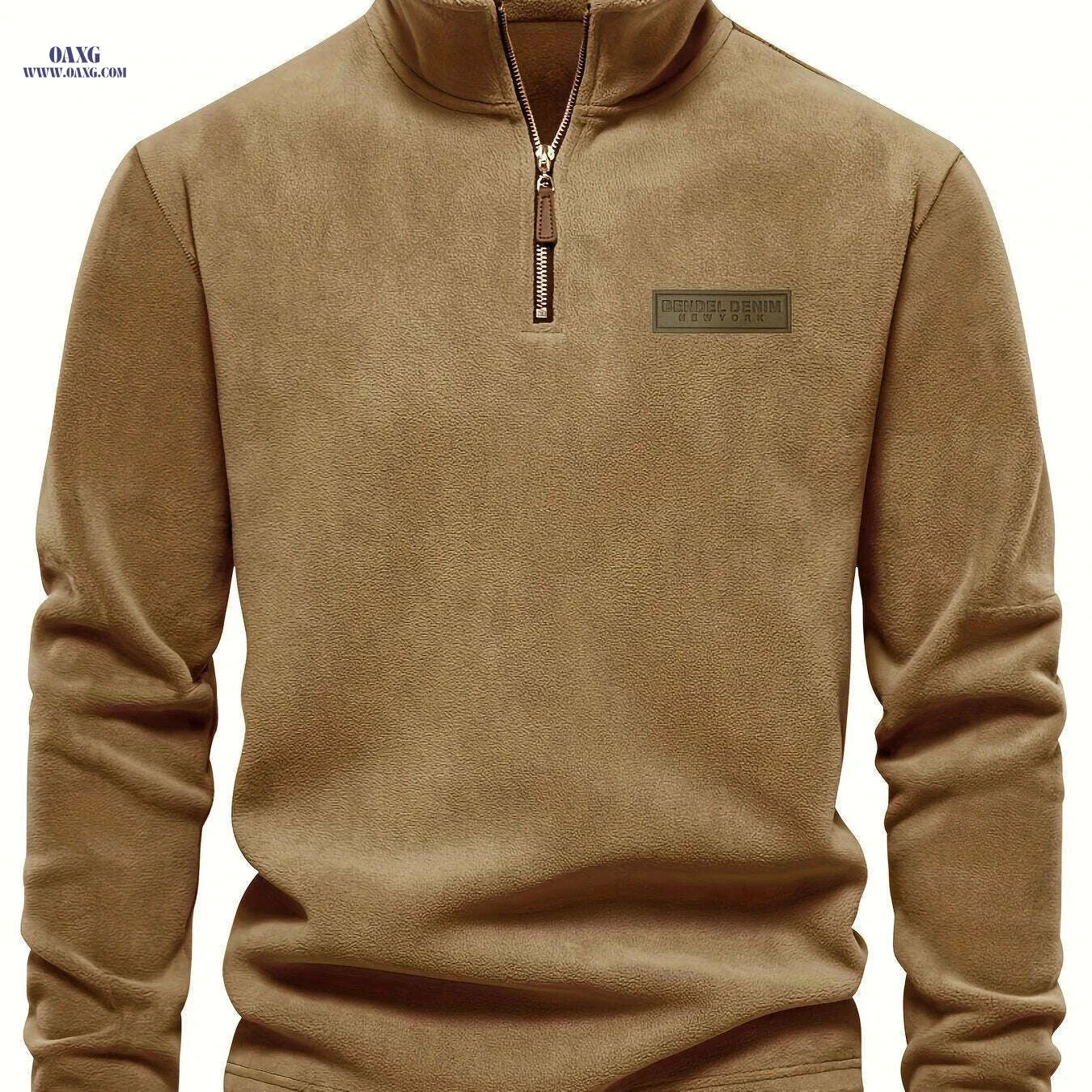 Men's Thermal Half-Zip Sweater Jacket - Warm & Machine Washable   OAXG 