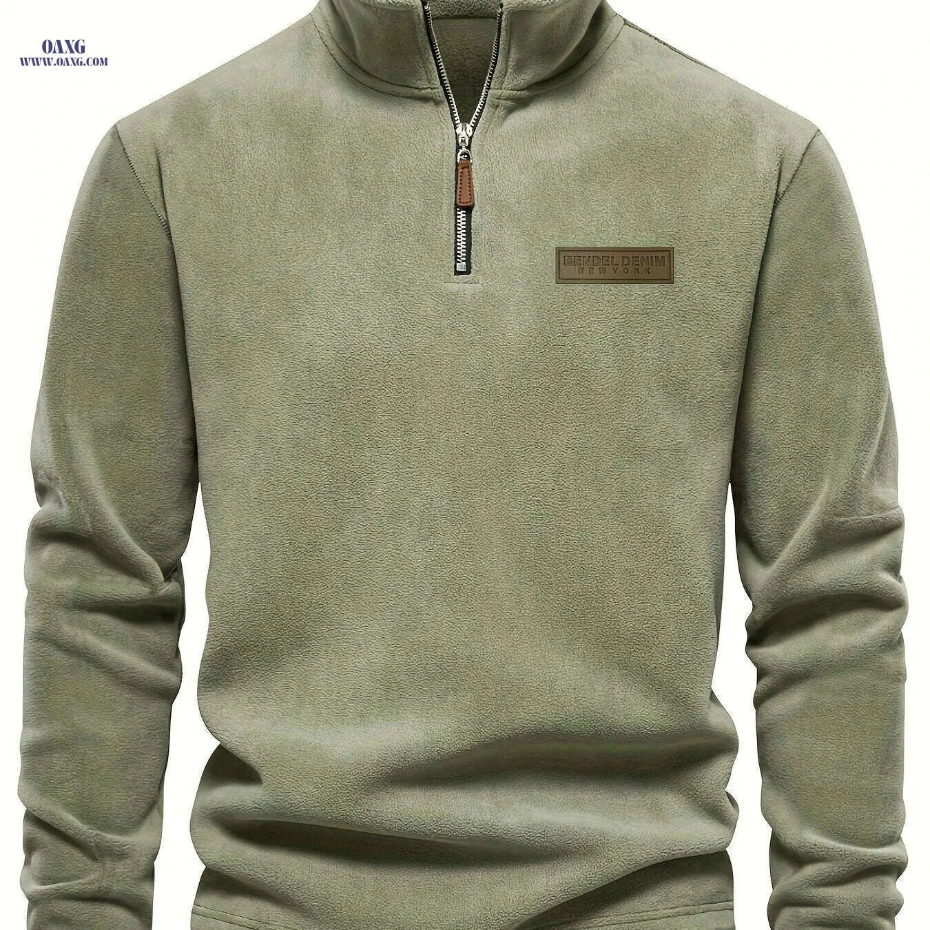 Men's Thermal Half-Zip Sweater Jacket - Warm & Machine Washable   OAXG 