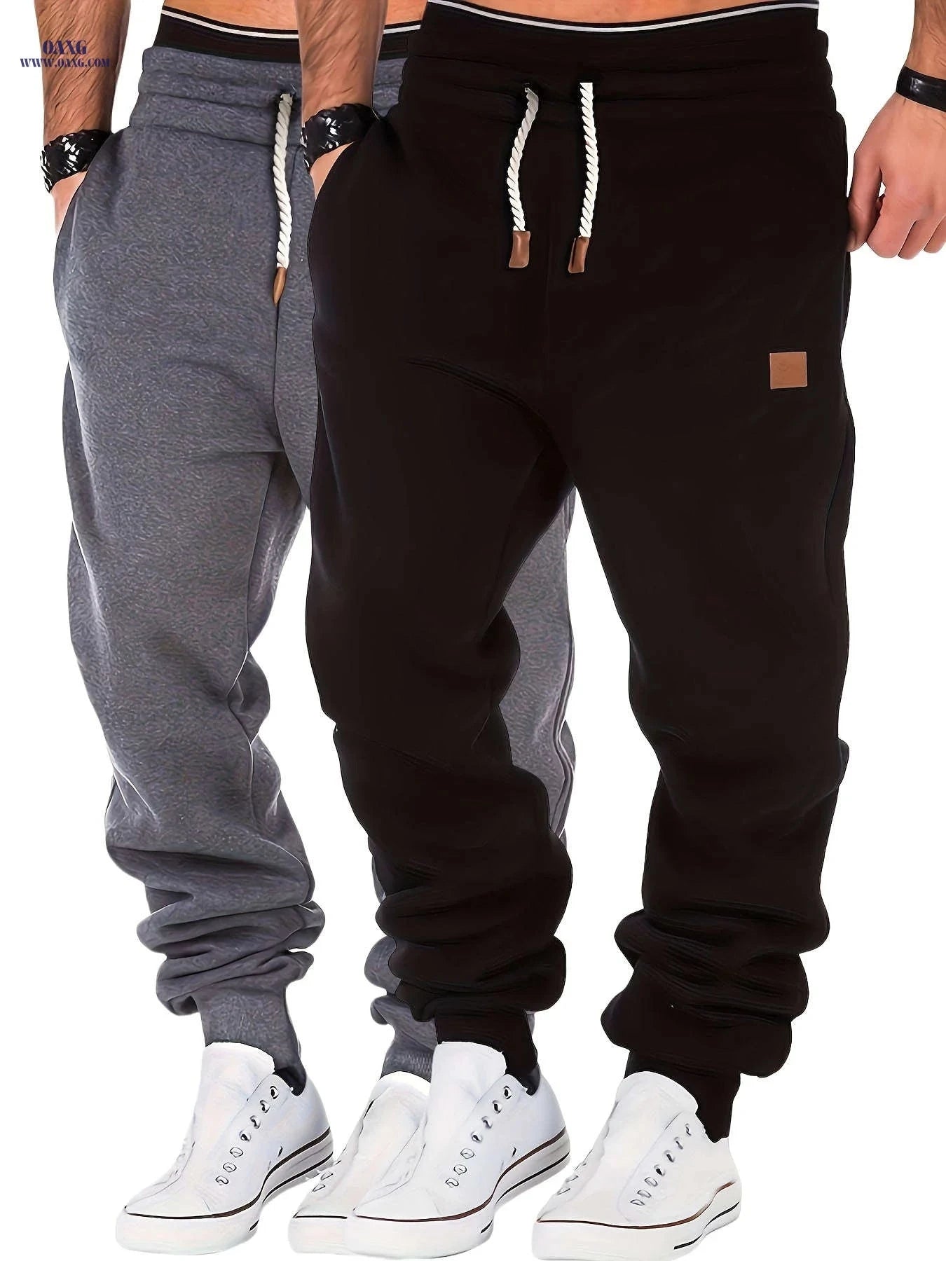 Men's Thermal Winter Pants 2pcs Pack - Elastic Waist & Warm Fit   OAXG 