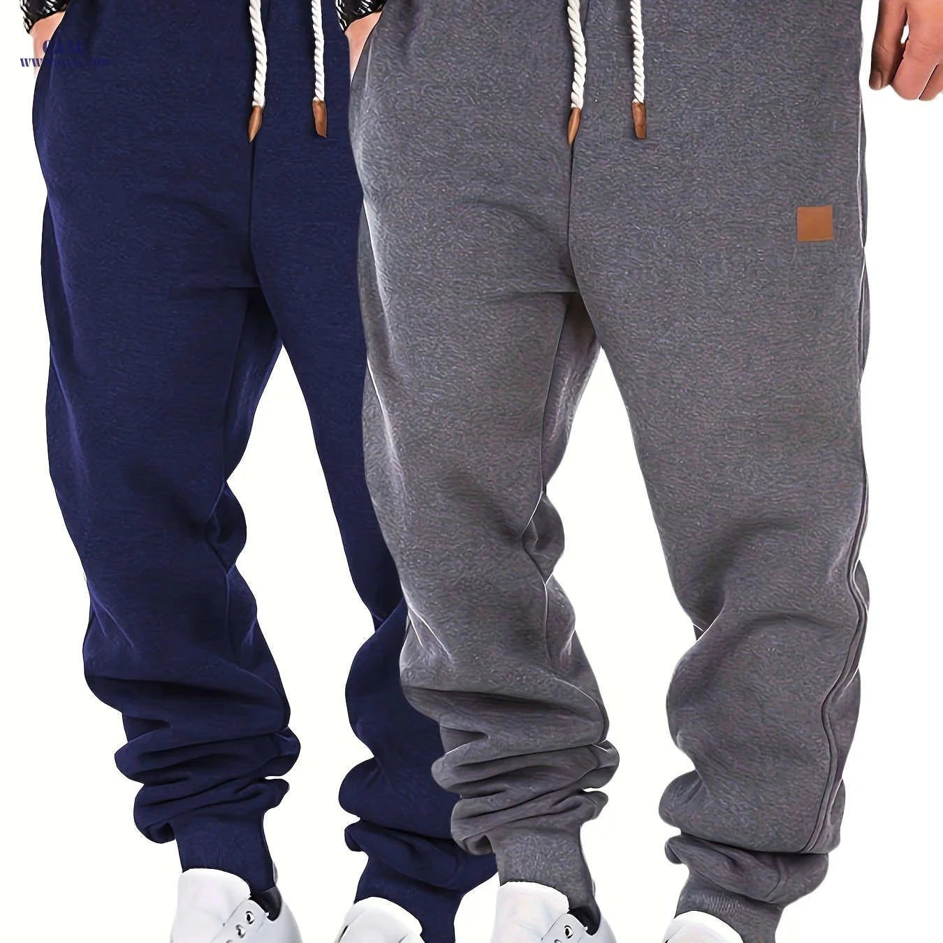 Men's Thermal Winter Pants 2pcs Pack - Elastic Waist & Warm Fit   OAXG Dimgrey / FR S