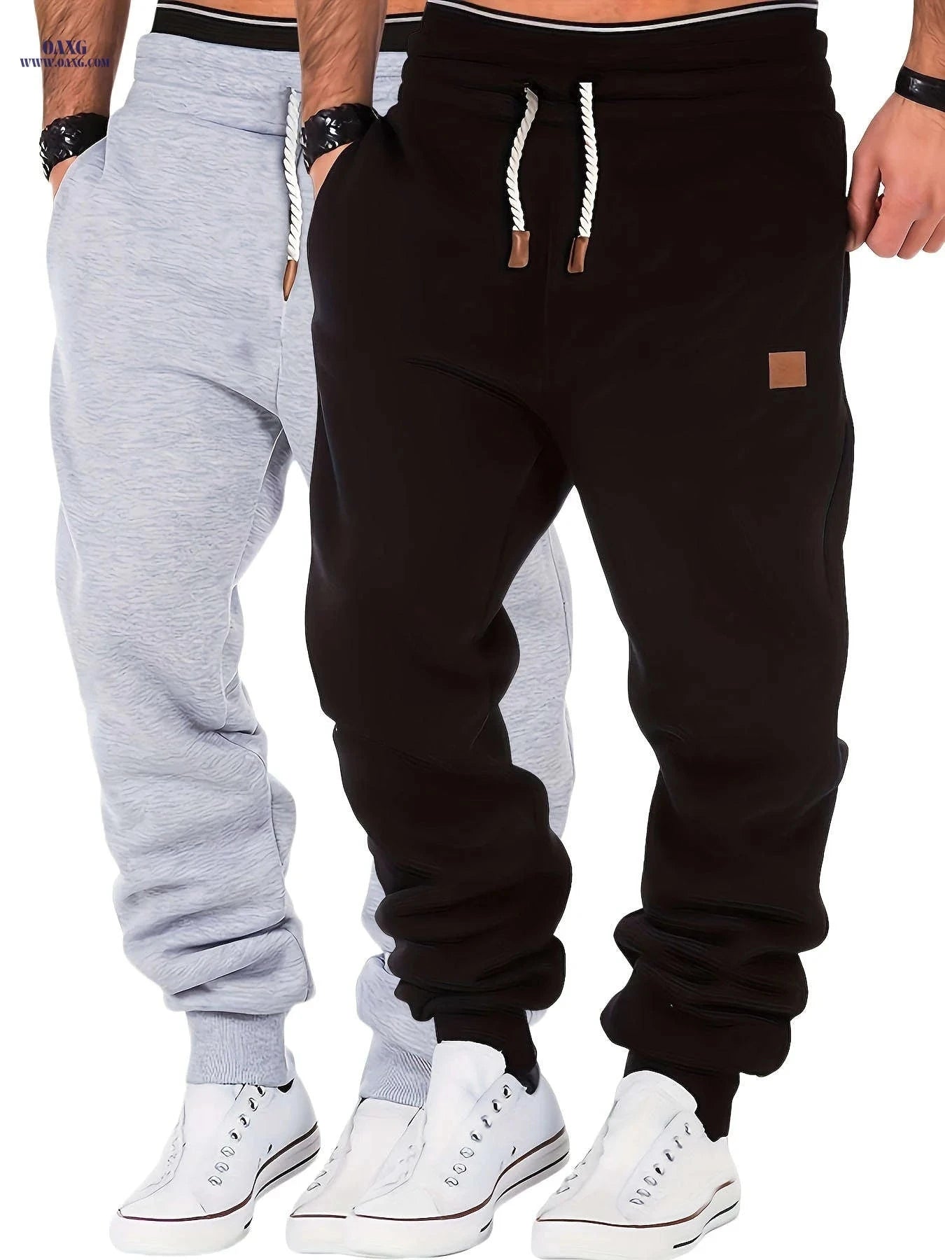 Men's Thermal Winter Pants 2pcs Pack - Elastic Waist & Warm Fit   OAXG Dimgrey / FR S