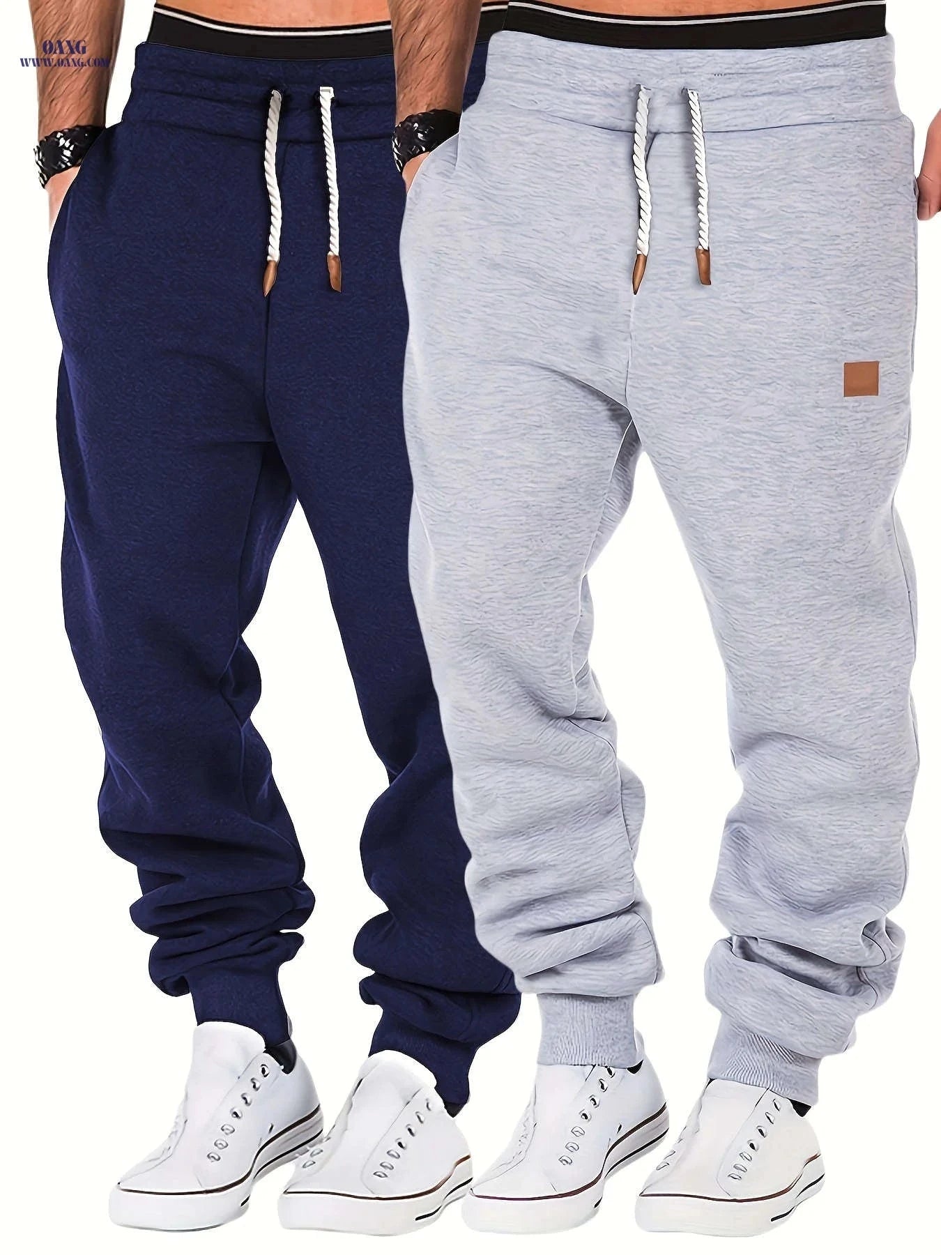 Men's Thermal Winter Pants 2pcs Pack - Elastic Waist & Warm Fit   OAXG Dimgrey / FR S