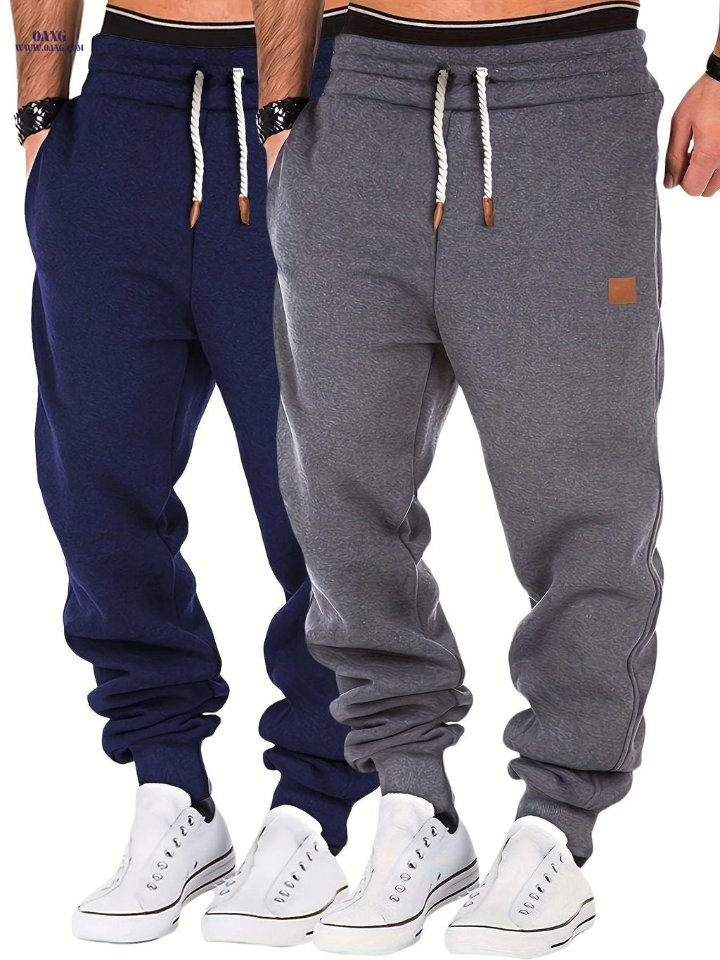 Men's Thermal Winter Pants 2pcs Pack - Elastic Waist & Warm Fit   OAXG 