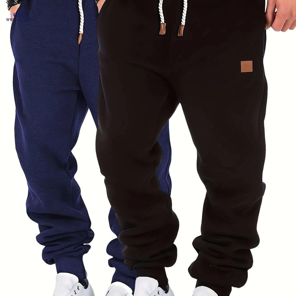 Men's Thermal Winter Pants 2pcs Pack - Elastic Waist & Warm Fit   OAXG 