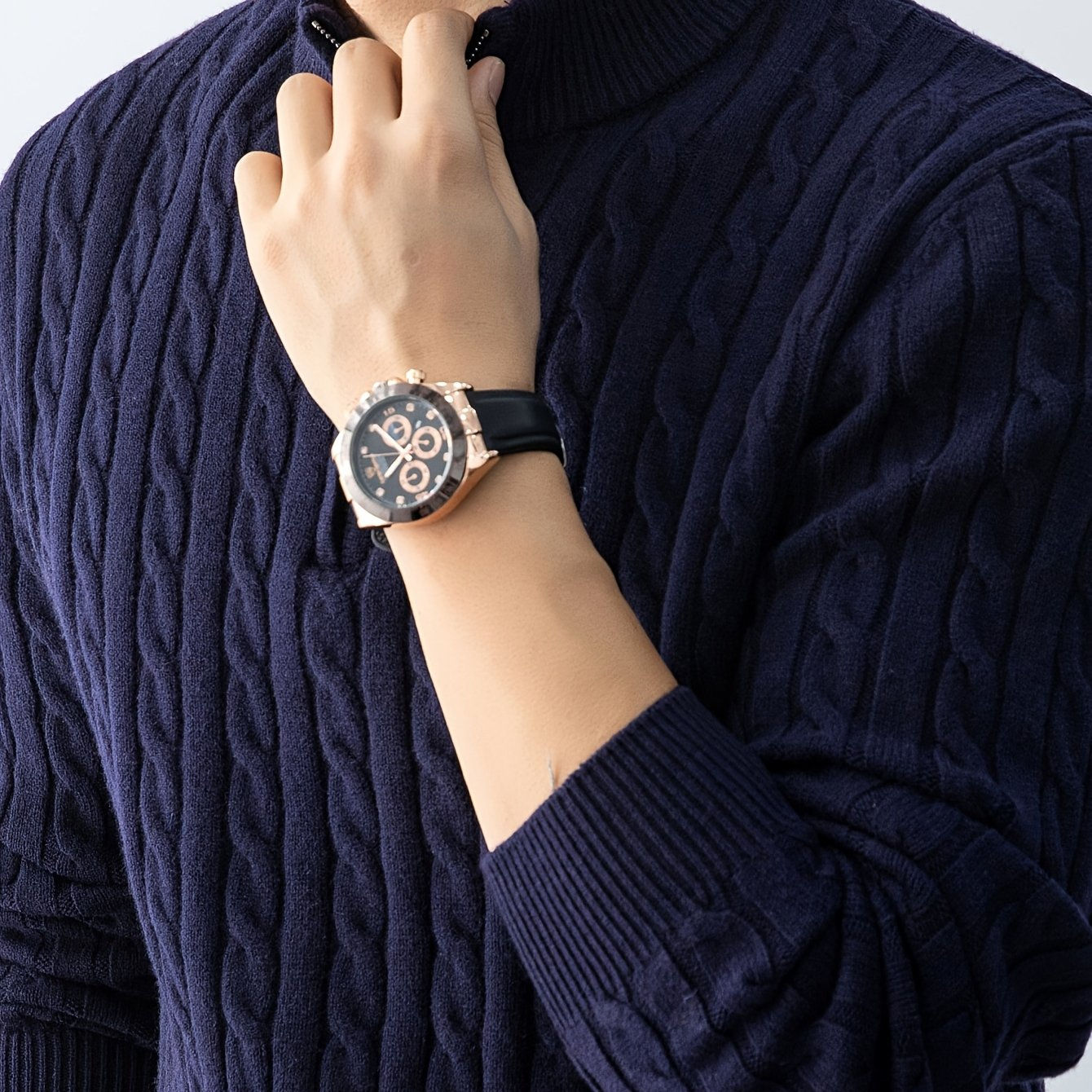 Men’s Thick Cable-Knit Sweater - Warm & Cold-Resistant Casual Style   OAXG 