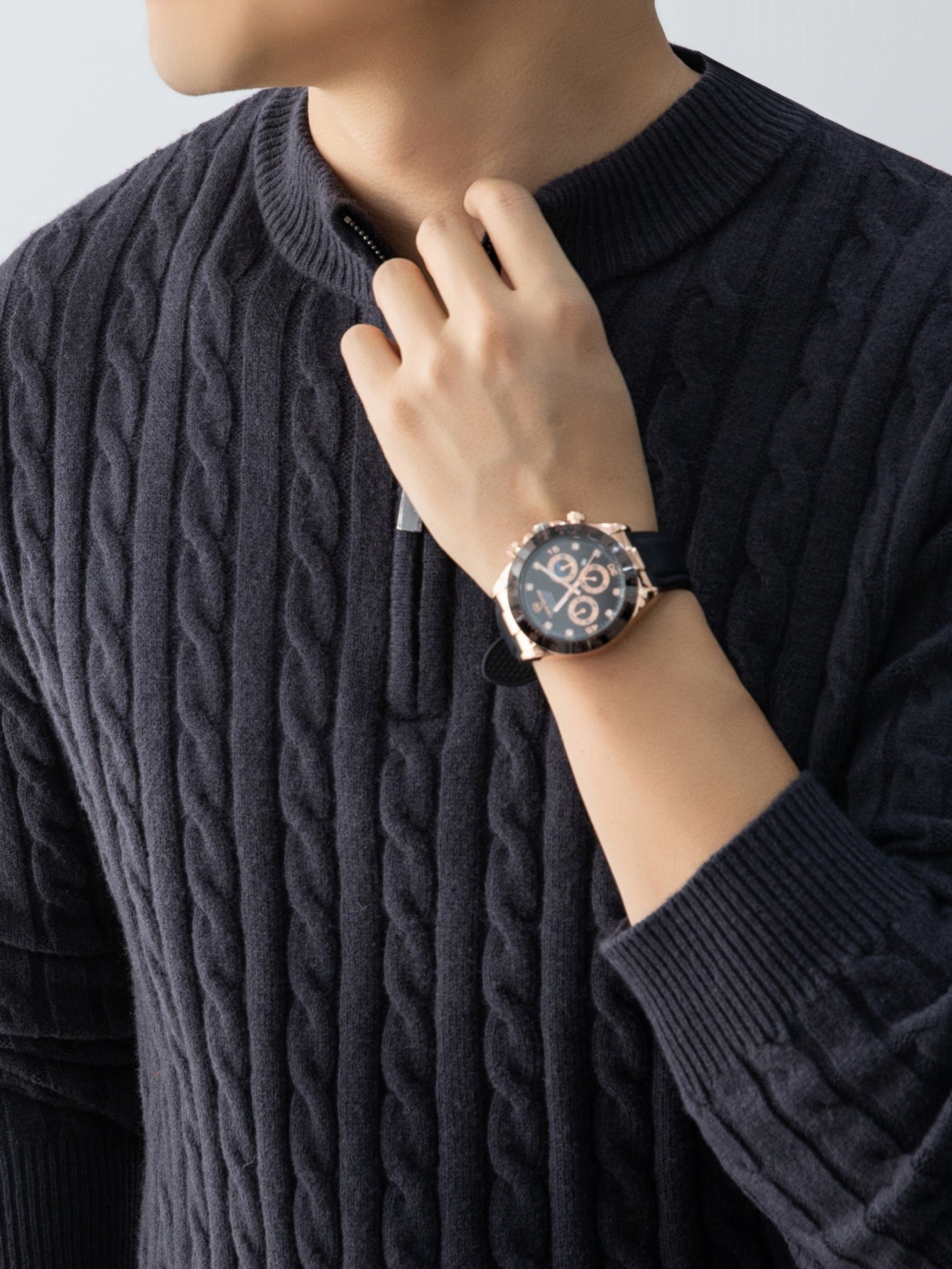 Men’s Thick Cable-Knit Sweater - Warm & Cold-Resistant Casual Style   OAXG 