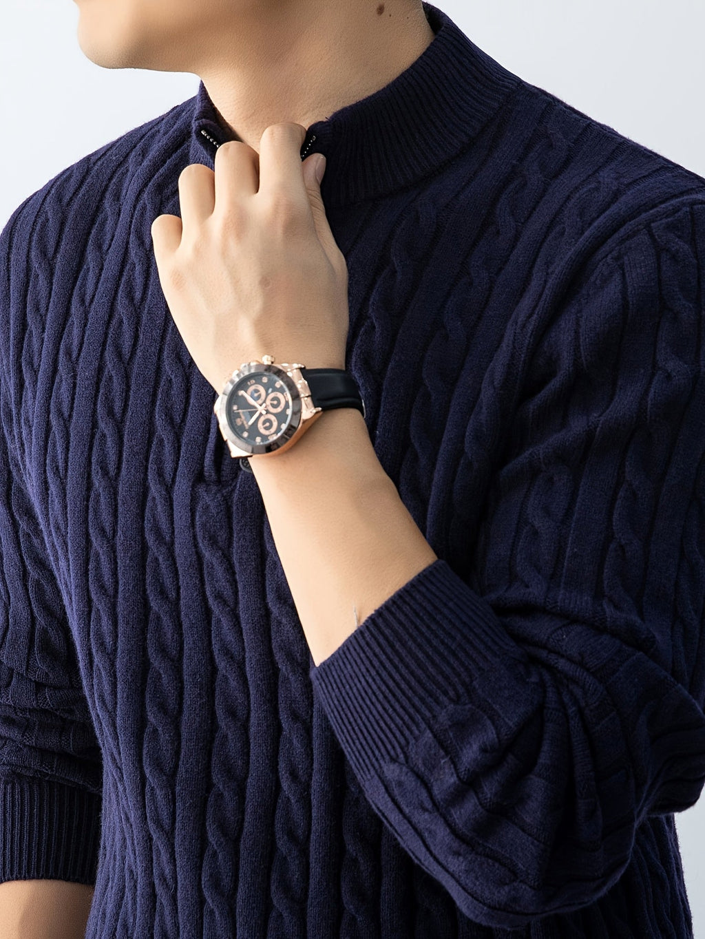 Men’s Thick Cable-Knit Sweater - Warm & Cold-Resistant Casual Style   OAXG 