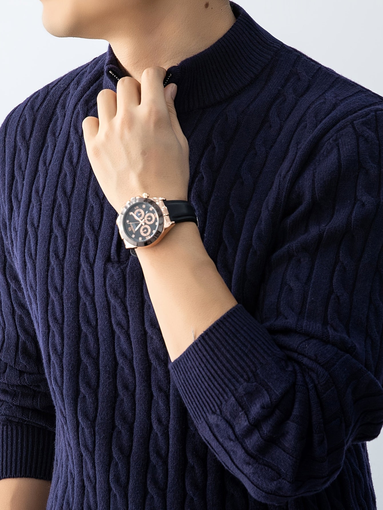 Men’s Thick Cable-Knit Sweater - Warm & Cold-Resistant Casual Style   OAXG 