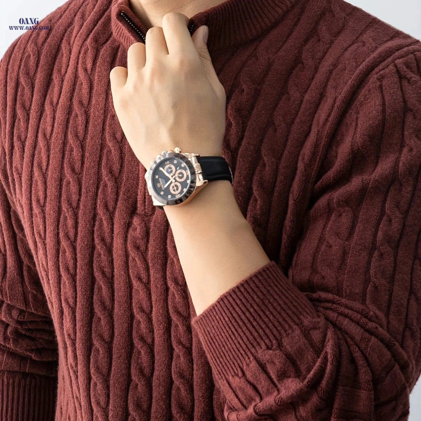 Men’s Thick Cable-Knit Sweater - Warm & Cold-Resistant Casual Style   OAXG 