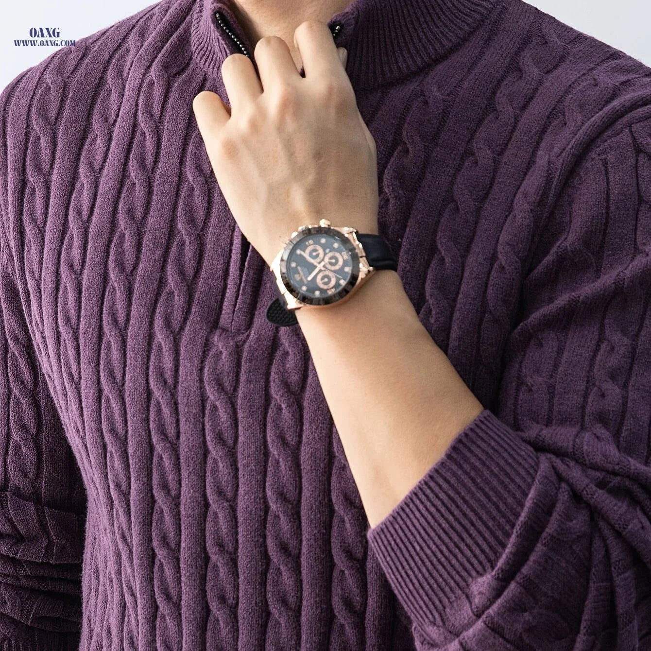 Men’s Thick Cable-Knit Sweater - Warm & Cold-Resistant Casual Style   OAXG Black / FR XS